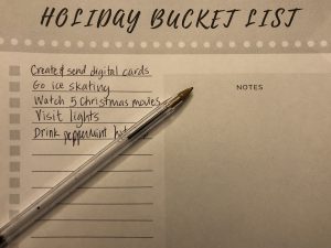free printable holiday bucket list