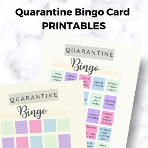 quarantine life bingo printables